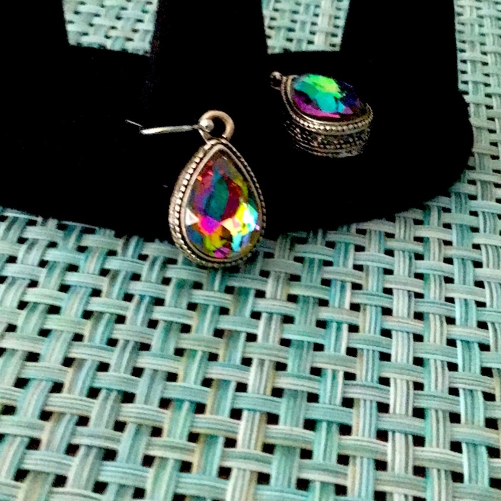 Beautiful mystic topaz earrings